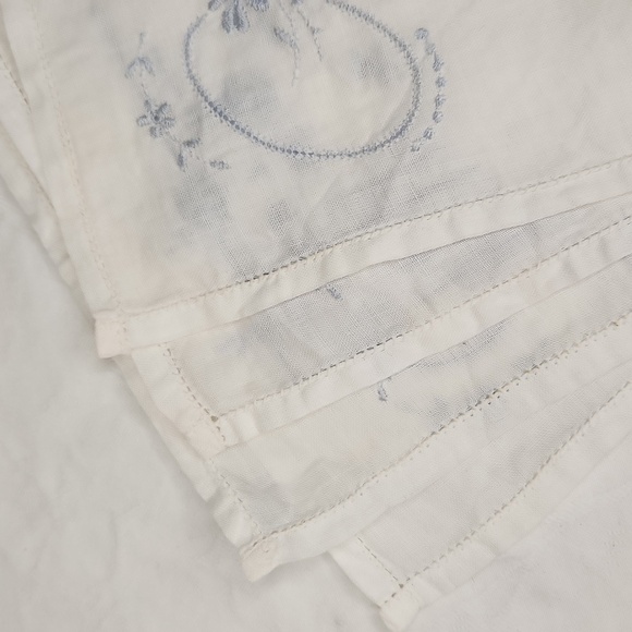 Antique Embroidered Silk Bridal Kerchiefs - Picture 9 of 12